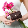 image:imagePortland Leather Goods Mini Daisy Wallet for Women  Handmade from the Finest FullGrain Hides  Features Envelope Design with Snap Closure  BacalarGrizzly