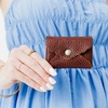 image:imagePortland Leather Goods Mini Daisy Wallet for Women  Handmade from the Finest FullGrain Hides  Features Envelope Design with Snap Closure  BacalarNutmeg