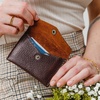 image:imagePortland Leather Goods Mini Envelope Wallet for Women  Handmade from the Finest FullGrain Hides  Features Two Interior Pockets with Secure Snap Closure  BacalarColdbrew