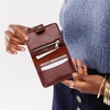 image:imagePortland Leather Goods Womens Bifold Wallet  Slim Design with Secure Snap 8 Card Slots amp Interior Zipper Pocket  HoneyCognac