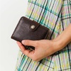 image:imagePortland Leather Goods Womens Bifold Wallet  Slim Design with Secure Snap 8 Card Slots amp Interior Zipper Pocket  HoneyColdbrew