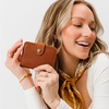image:imagePortland Leather Goods Womens Bifold Wallet  Slim Design with Secure Snap 8 Card Slots amp Interior Zipper Pocket  HoneyHoney