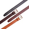 image:imagePortland Leather Womens Legacy Leather Belt  Full Grain Leather  Antique Brass Buckle  FeatherEdge FinishUmber