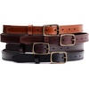 image:imagePortland Leather Womens Slim Double Stitch Leather Belt  Solid Brass Buckle  1 WideBlack