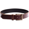 image:imagePortland Leather Mens Artisan Leather Belt  JavaPecanJet BlackAmber  1 Wide with Antiqued Brass BucklePecan