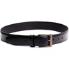 image:imagePortland Leather Womens Legacy Leather Belt  Full Grain Leather  Antique Brass Buckle  FeatherEdge FinishBlack