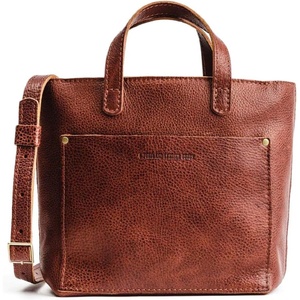 image:imagePortland Leather Goods Mini Crossbody Tote Bag for Women  Handmade from the Finest FullGrain Hides  Adjustable StrapNutmeg