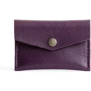image:imagePortland Leather Goods Mini Envelope Wallet for Women  Handmade from the Finest FullGrain Hides  Features Two Interior Pockets with Secure Snap Closure  BacalarPlum