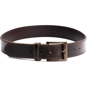image:imagePortland Leather Mens Artisan Leather Belt  JavaPecanJet BlackAmber  1 Wide with Antiqued Brass BuckleJava