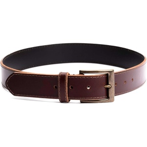 image:imagePortland Leather Mens Artisan Leather Belt  JavaPecanJet BlackAmber  1 Wide with Antiqued Brass BucklePecan