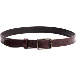 image:imagePortland Leather Womens Slim Double Stitch Leather Belt  Solid Brass Buckle  1 WidePecan